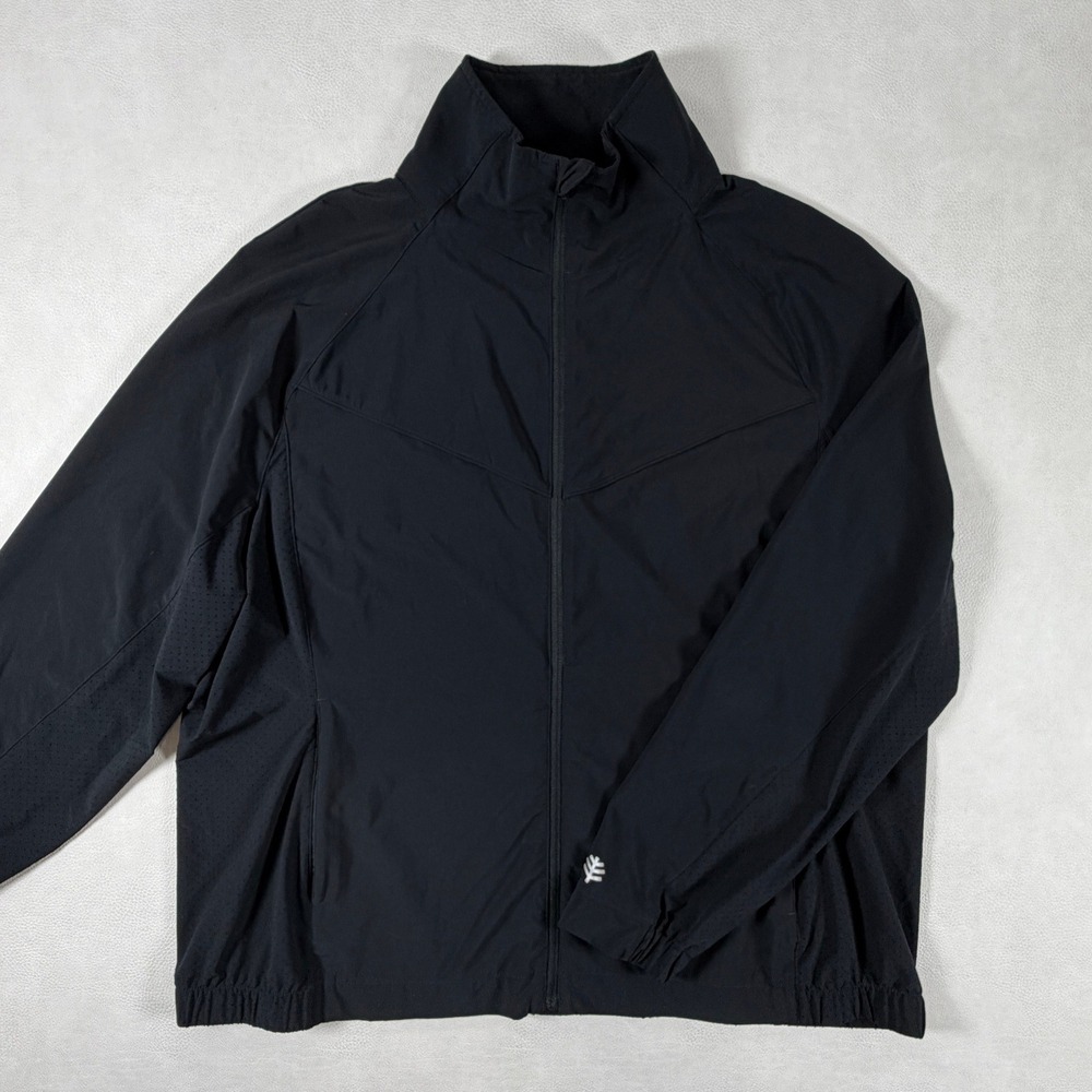 Coolibar Mens XL Black Sprinter Sport Jacket UPF 50+ Full Zip Windbreaker